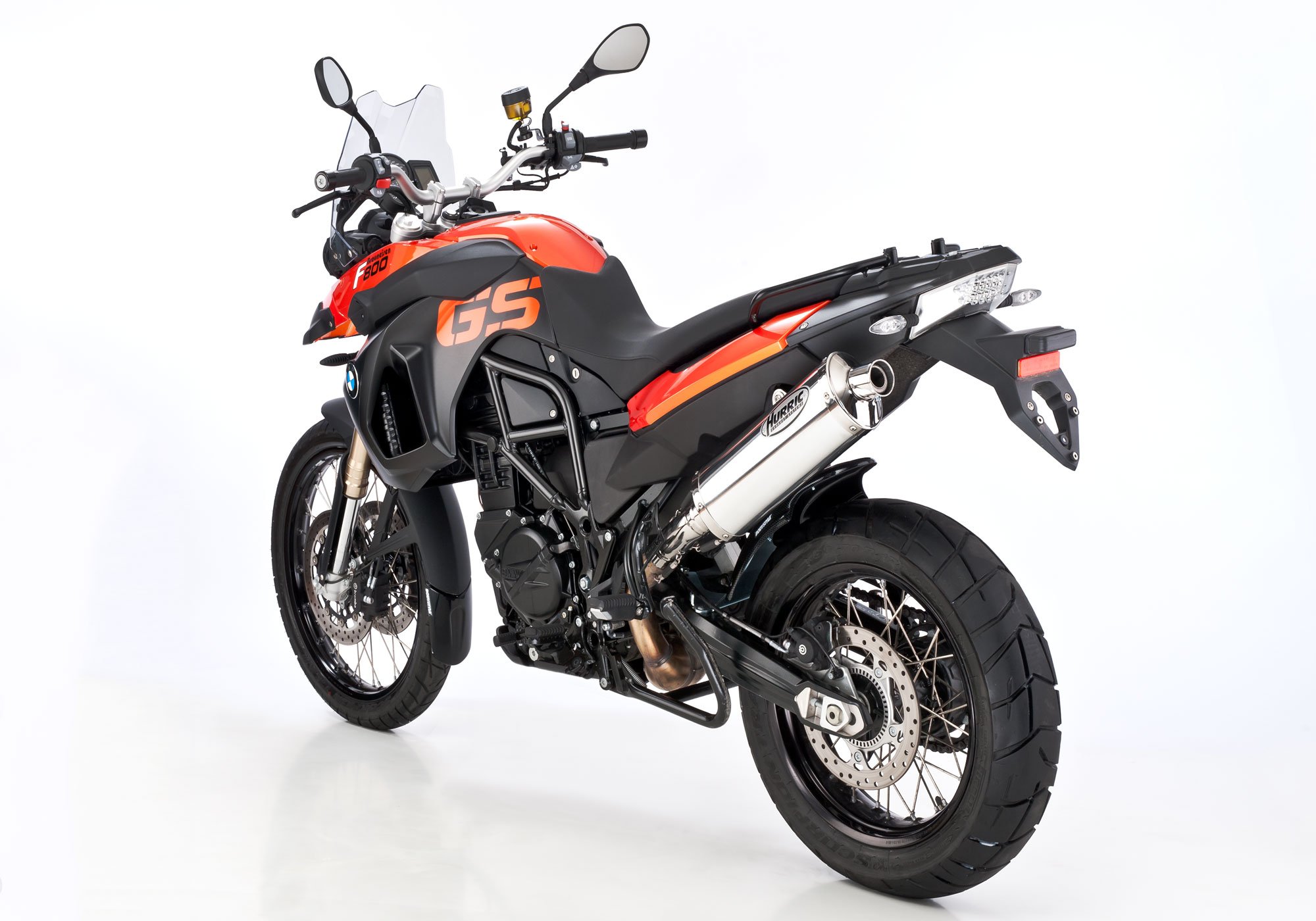 Exhaust BMW F 800 GS adventure anno 2017 2018 exhaust terminal HURRIC Rac 1 Slip on in aluminum polished color silver 4MOTO.EU