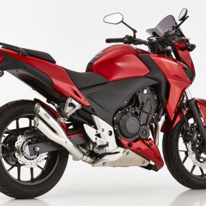 Wydechowy HONDA CB500X anno 2017 - 2018 Zacisk wydechowy HURRIC Pro 2 Slip on stalowe inox szlifowane kolor srebro