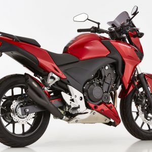 Wydechowy HONDA CB500X anno 2017 - 2018 Zacisk wydechowy HURRIC Pro 2 Slip on in coated nierdzewne stalowe kolor czarne-matowe