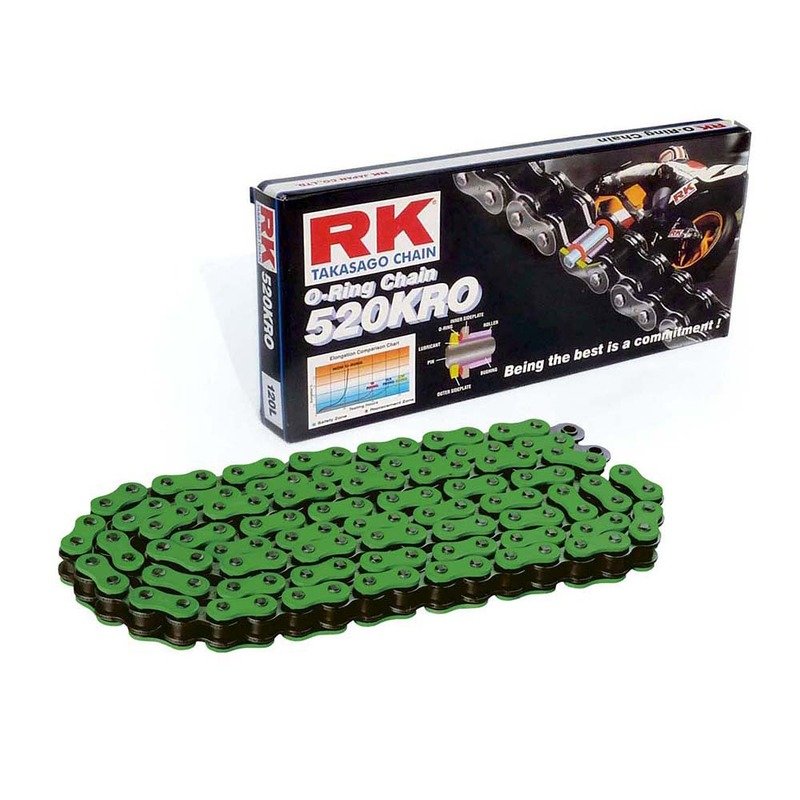 Łańcuch motocyklowy 520KRO 120 links CLF green by RK
