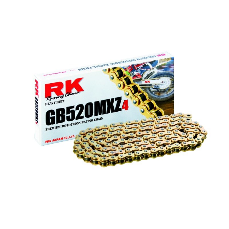 Motorradkette 520MXZ4 gold 114 Glieder CL von RK