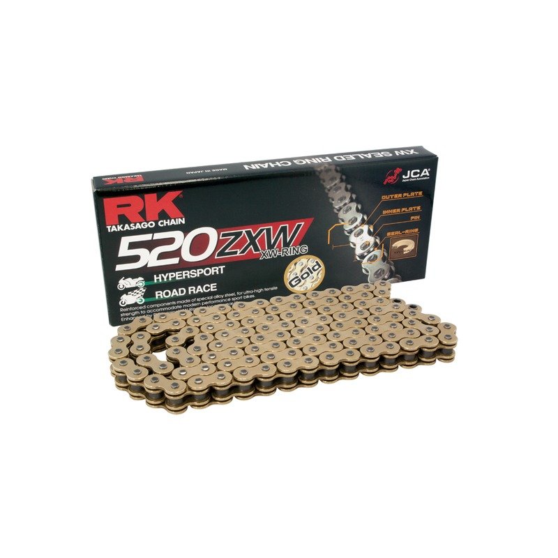 Motorradkette 520ZXW gold 120 Glieder CLF von RK