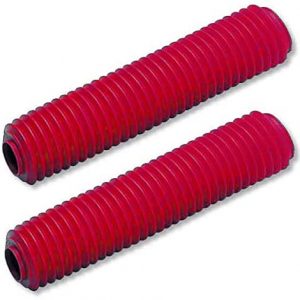 Coppia soffietti per forcelle ammortizzate made in italy prodotto universale di protezione in gomma manicotto parapolvere Lunghezza 365 mm Diametro 35 - 55 mm ROSSO XR colore rosso