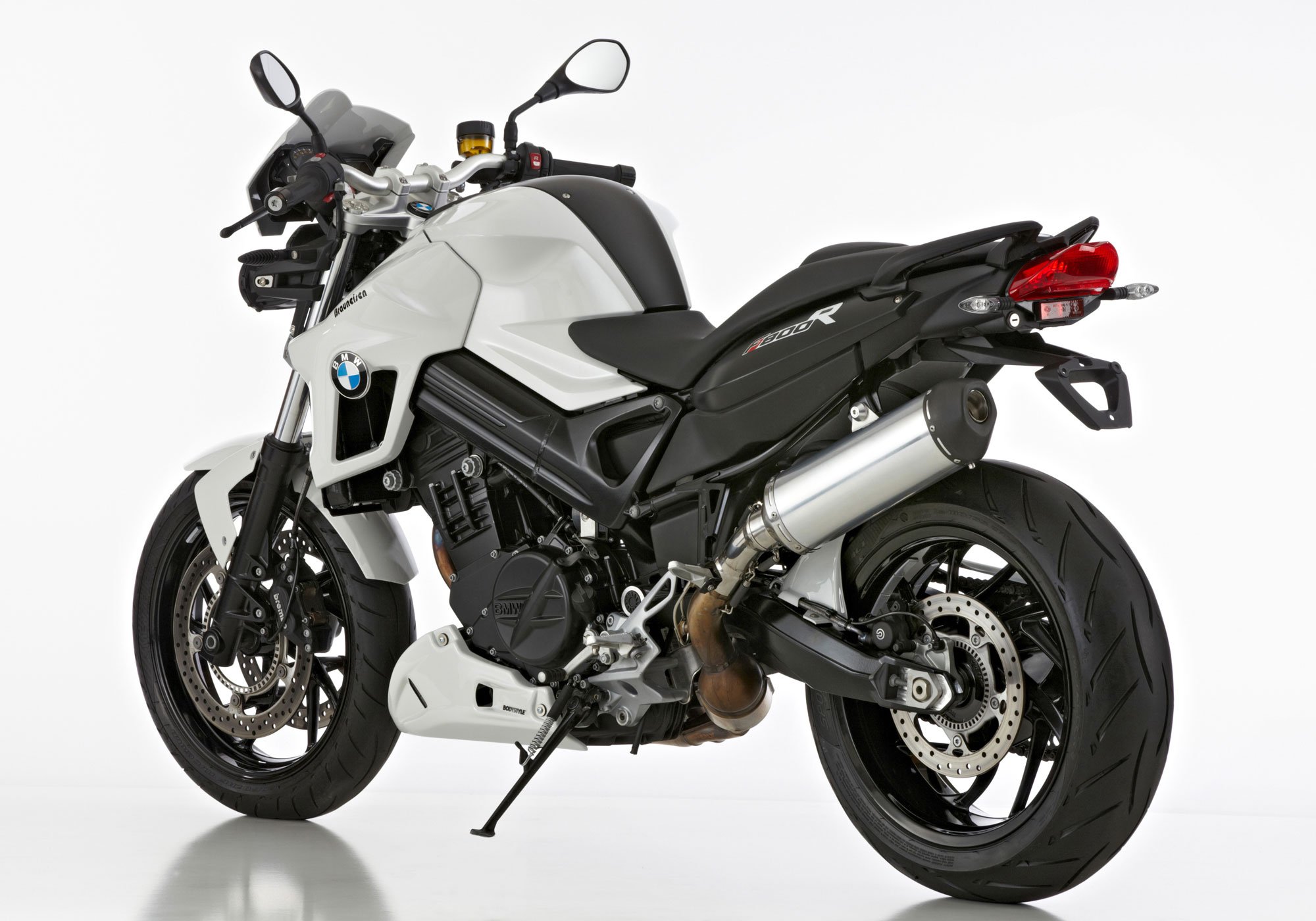 Exhaust BMW F 800 R 2009 2010 2011 2012 2013 2014 2015 2016 SHARK DSX 5 Slip on exhaust terminal aluminum polished steel silencer inox matte black coated color silver 4MOTO.EU