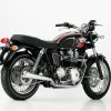 Auspuff TRIUMPH Bonneville T100 2008 - 2009 - 2010 - 2011 - 2012 - 2013 - 2014 - 2015 - SHARK Retro con Kat Slip on Auspuffendstück inox Stahl poliert Farbe silber