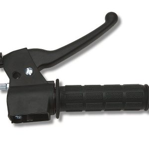 Domino throttle control motorbike scooter complete of di lever in acetal resin, grip black, attacco for dispositivo elettrico ed impianto stop. (code lever 3833.73) material: aluminumblack mono cable