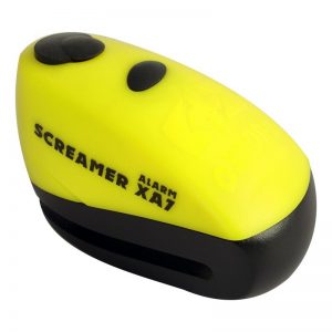 LUCCHETTO OXFORD SCREAMER XA7GIALLO PIN 7mm CON ALLARME