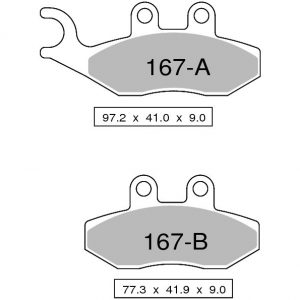 FRONT / Pastiglie freno posteriori sinterizzate TROFEO  compatibili con  PIAGGIO BEVERLY 125 EURO 3 - MIC - SPORT - TOURER 2007 - 2010