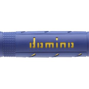 Chwyty Domino niebieskie/yellow w termoplastie rubber two-component z finish liscia soft a25041c4748b7-0 Średnica 22 mm
