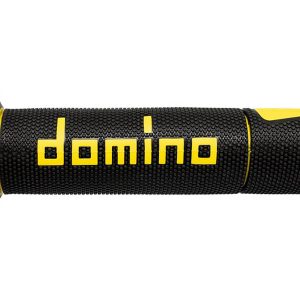 Chwyty Domino czarne/yellow w termoplastie rubber two-component z multi-tone finish a45041c4740b7-0 Średnica 22 mm
