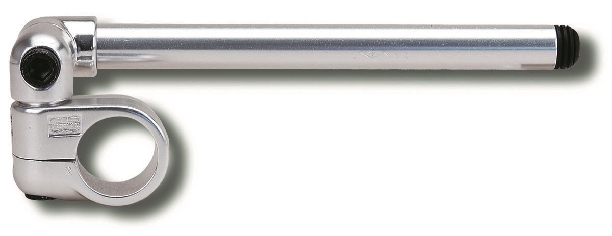 Adjustable handlebars Domino silver anodised in aluminum decomposable into three pieces with clamp and joints 0144.41.32 …
