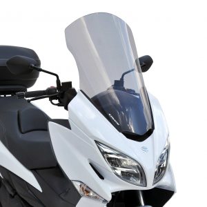 Parabrezza cupolino alto protezione maggiorata (69 cm ) Ermax per Suzuki BURGMAN 400 2017 - 2018 - 2019 - 2020  nero chiaro fume