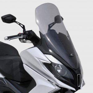 Parabrezza cupolino alto protezione maggiorata Ermax per Kymco SUPER DINK 125 I abs 2018 - 2019 - 2020  nero chiaro fume