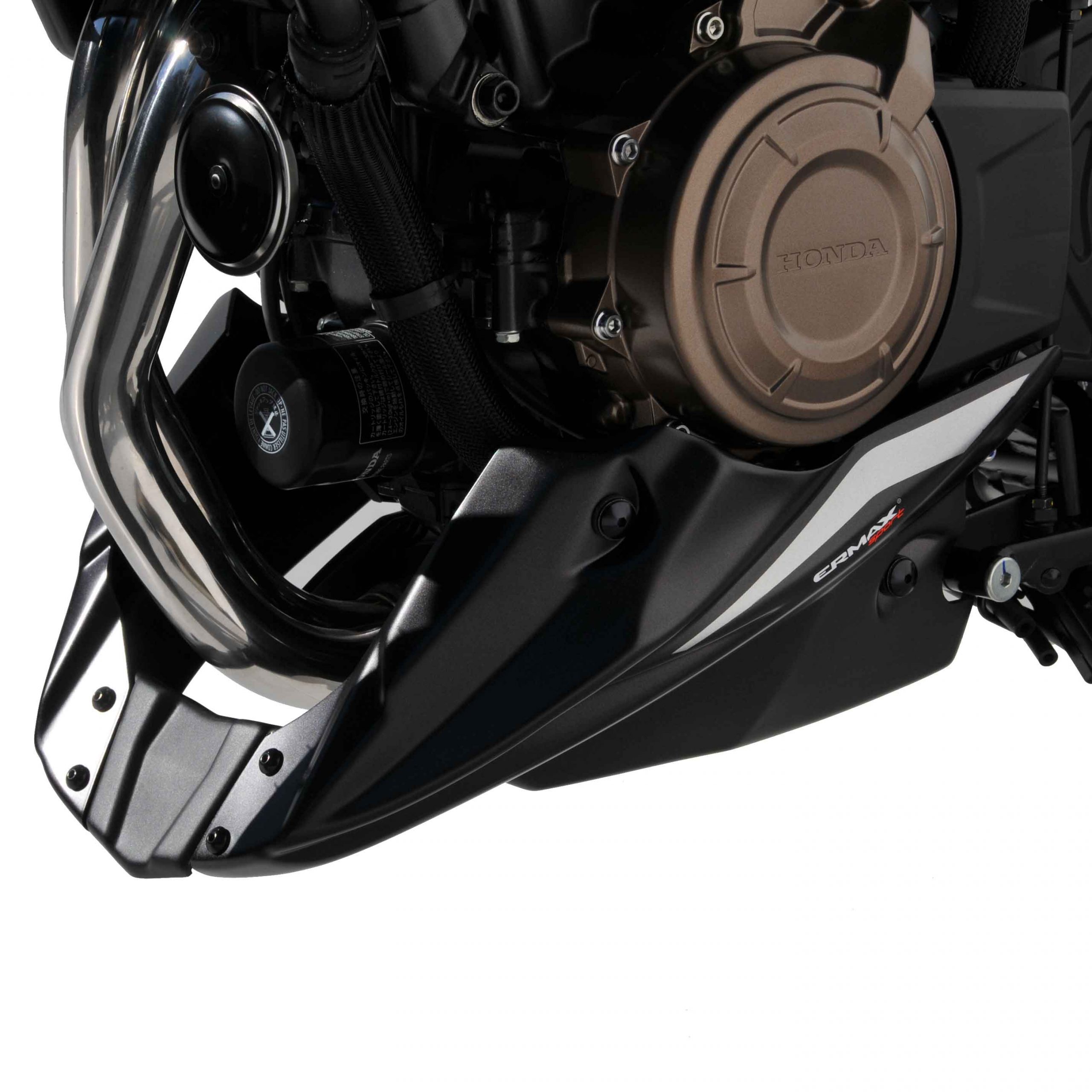 Bauchgummi (evo 3 Teile) Ermax für Honda CB 500 F 2019 2020 schwarz satiniert glänzend (serie black line) 2019/2020