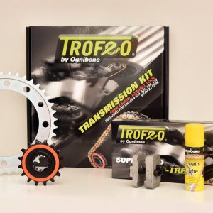 Zestaw przekładni łańcuchowej z modyfikowanymi przełożeniami TROFEO kompatybilne z YAMAHA TT 600 E - K < 4GV-003403 1993 - 1995 number of sprocket teeth 15  crown teeth 46