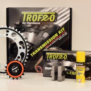 Zestaw przekładni łańcuchowej z modyfikowanymi przełożeniami TROFEO kompatybilne z TRIUMPH TIGER 955i Ruote a raggi - #525 2000 - 2004 number of sprocket teeth 17  crown teeth 46