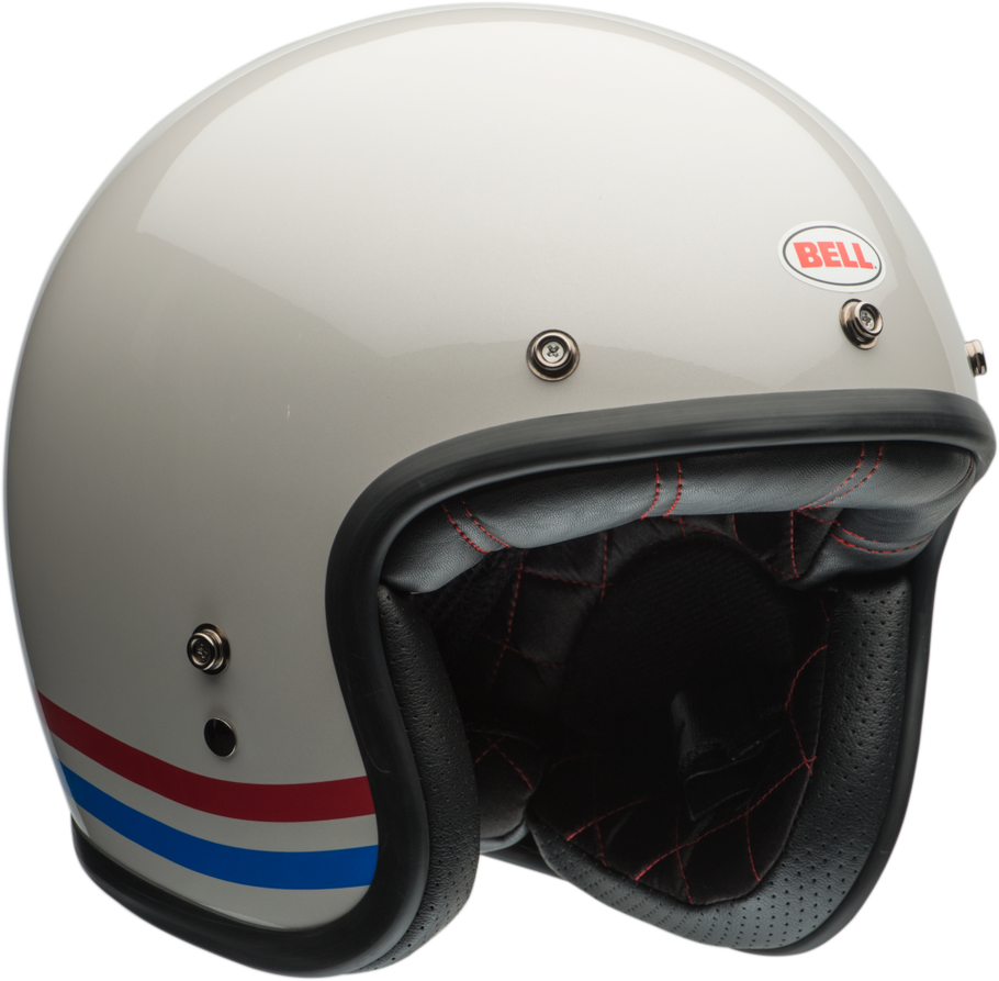Bell Custom 500 Stripes Pearl White helmy