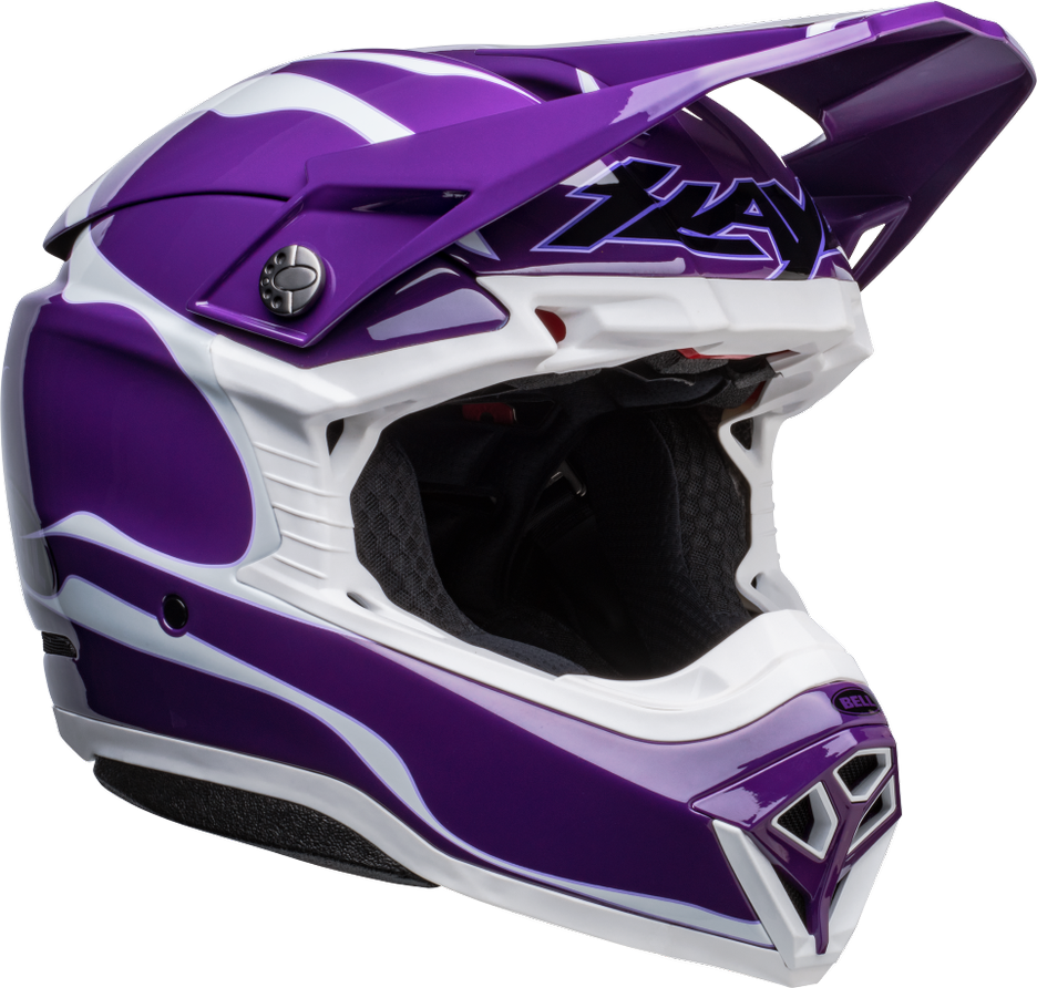 Bell Motorcycle Helmet-10 sférická Slayco Viola/bílá